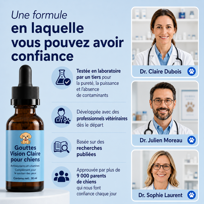 Gouttes Vision Claire pour Chien - Redonnez à votre chien un regard clair, de l'intérieur