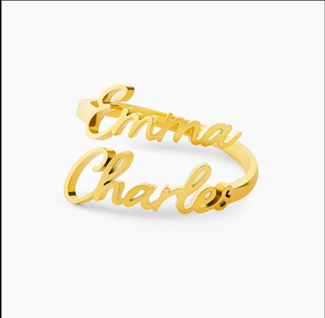 Bague Prénoms Multiples - Cadeau Parfait à Offrir