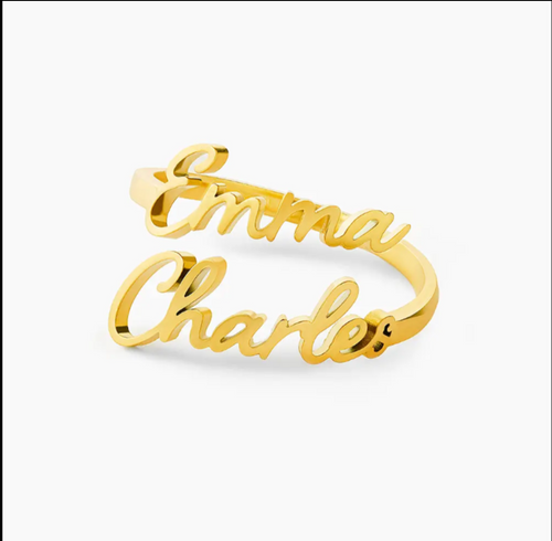Bague Prénoms Multiples - Cadeau Parfait à Offrir