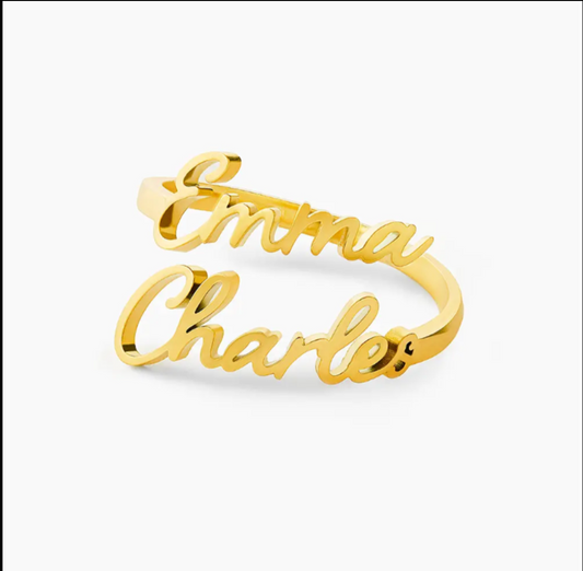 Bague Prénoms Multiples - Cadeau Parfait à Offrir
