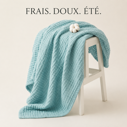 Mousselia™ – La couverture en mousseline de coton qui vous enveloppe de douceur
