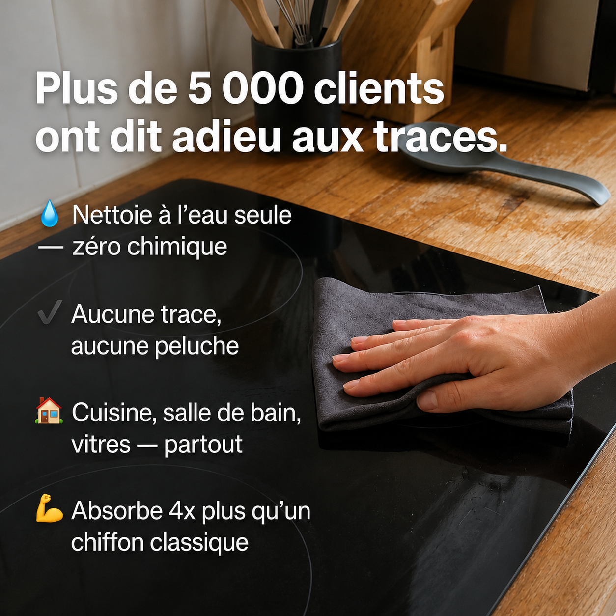 Lot de 5 Lavettes Microfibre Zérotrace™