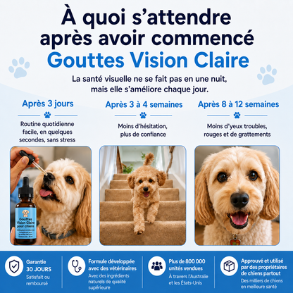 Gouttes Vision Claire pour Chien - Redonnez à votre chien un regard clair, de l'intérieur