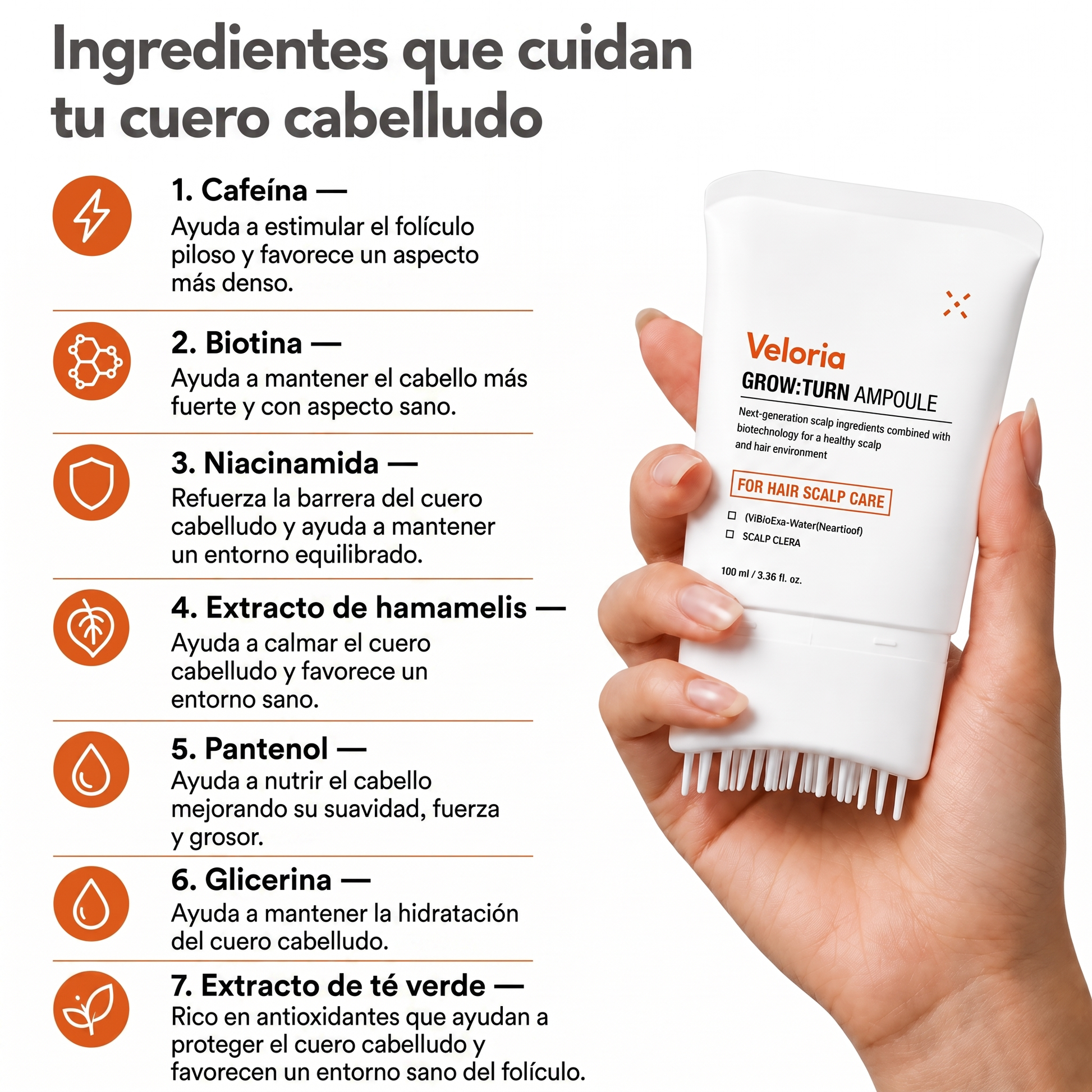 Veloria — Ingredientes que cuidan tu cuero cabelludo